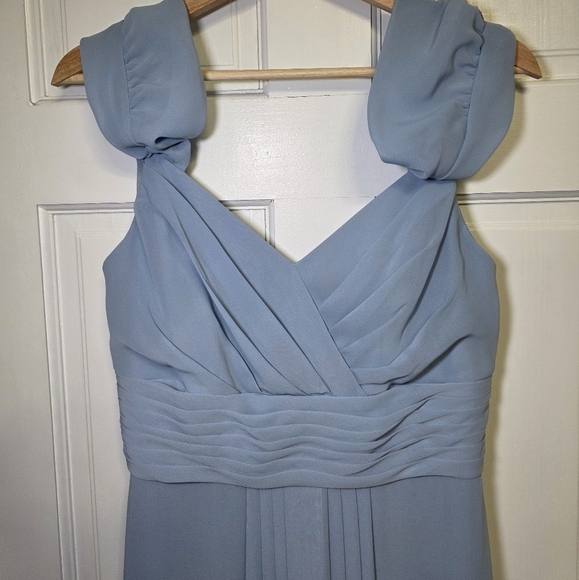 Chiffon Bridesmaid Dress-Infinite By Wed2Be- Light Blue Haven- Size 10 - Picture 4 of 12